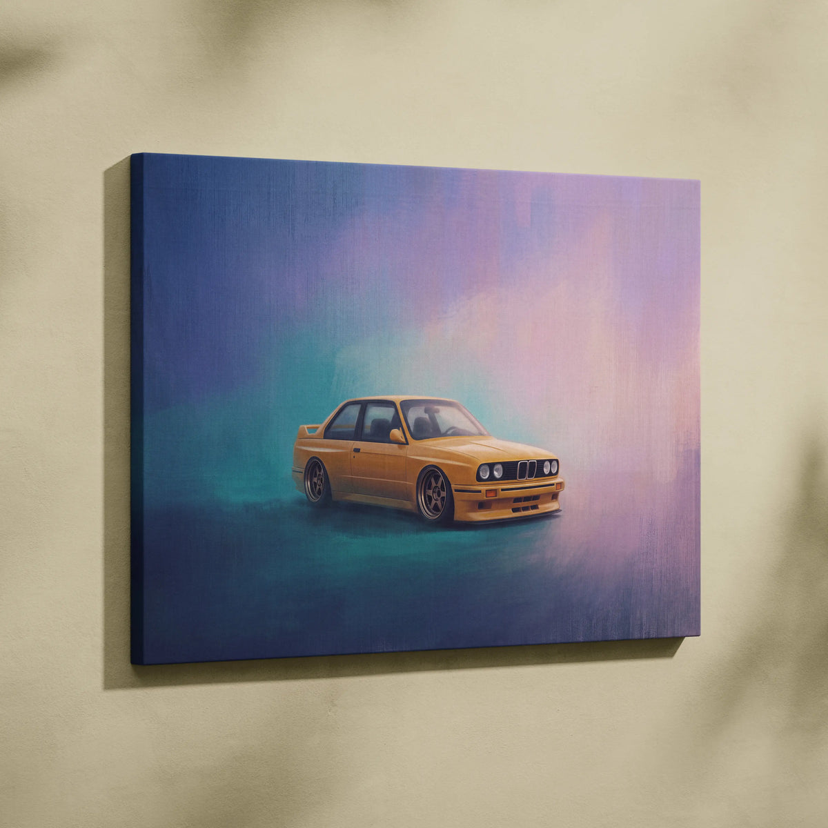 BMW E30 M3 Inspired Automotive Wall Art, Classic German Sports Car Canvas Art Print