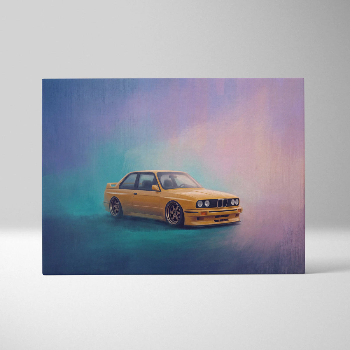 BMW E30 M3 Inspired Automotive Wall Art, Classic German Sports Car Canvas Art Print
