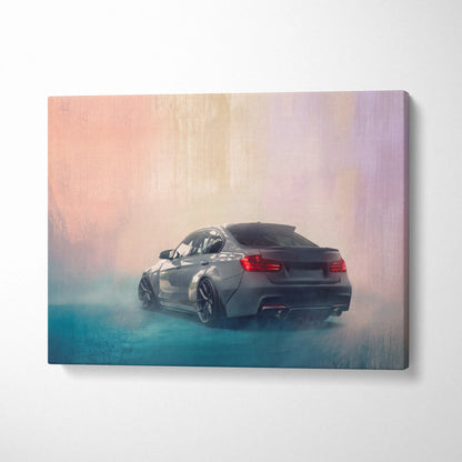 BMW M3 Inspired Car Wall Art, Modern Automotive Canvas Painting
