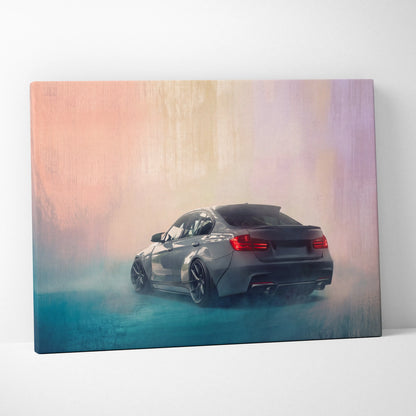 BMW M3 Inspired Car Wall Art, Modern Automotive Canvas Painting
