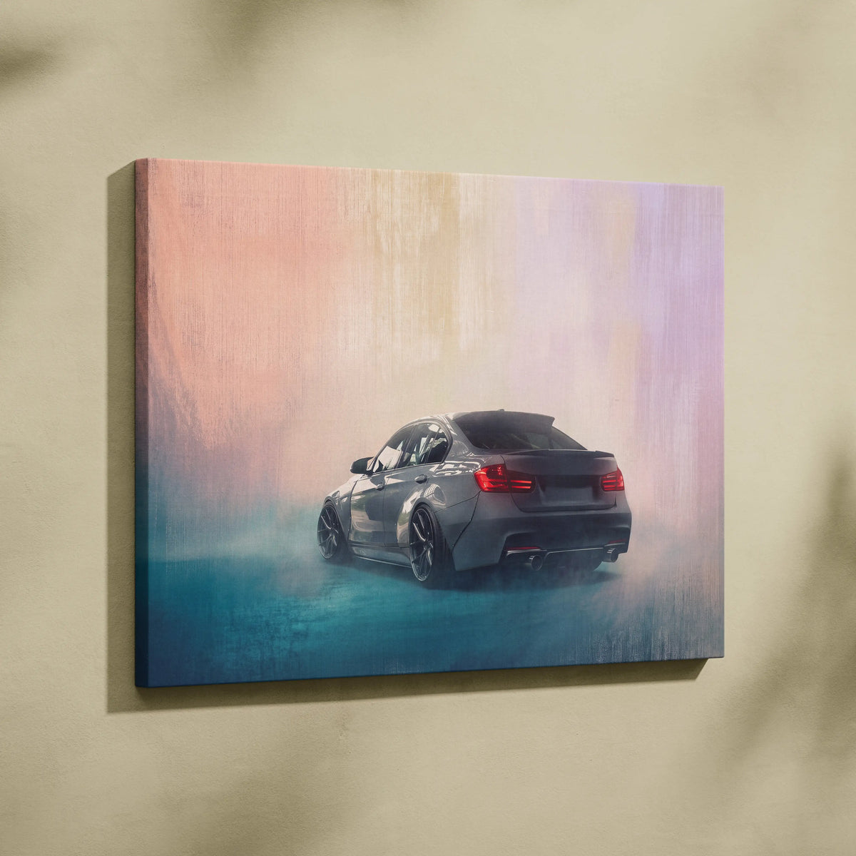 BMW M3 Inspired Car Wall Art, Modern Automotive Canvas Painting