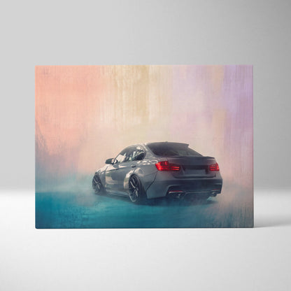 BMW M3 Inspired Car Wall Art, Modern Automotive Canvas Painting
