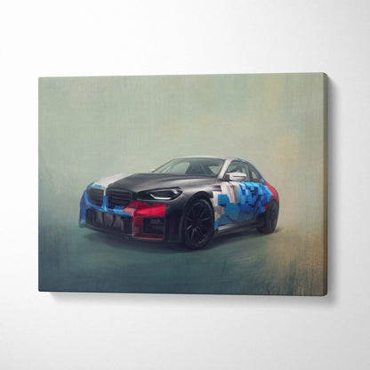 BMW M2 Inspired Canvas Art, Luxury Sports Car Wall Decor Print