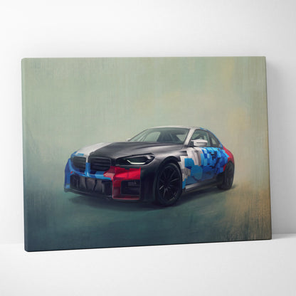 BMW M2 Inspired Canvas Art, Luxury Sports Car Wall Decor Print