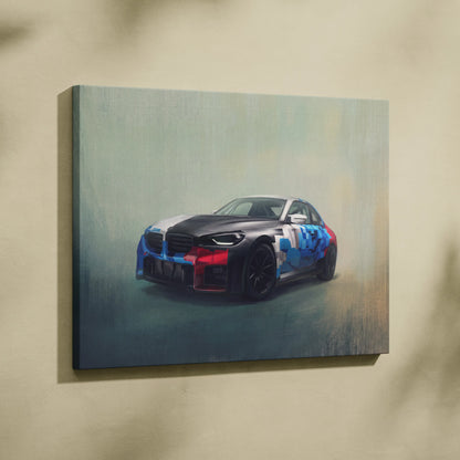 BMW M2 Inspired Canvas Art, Luxury Sports Car Wall Decor Print