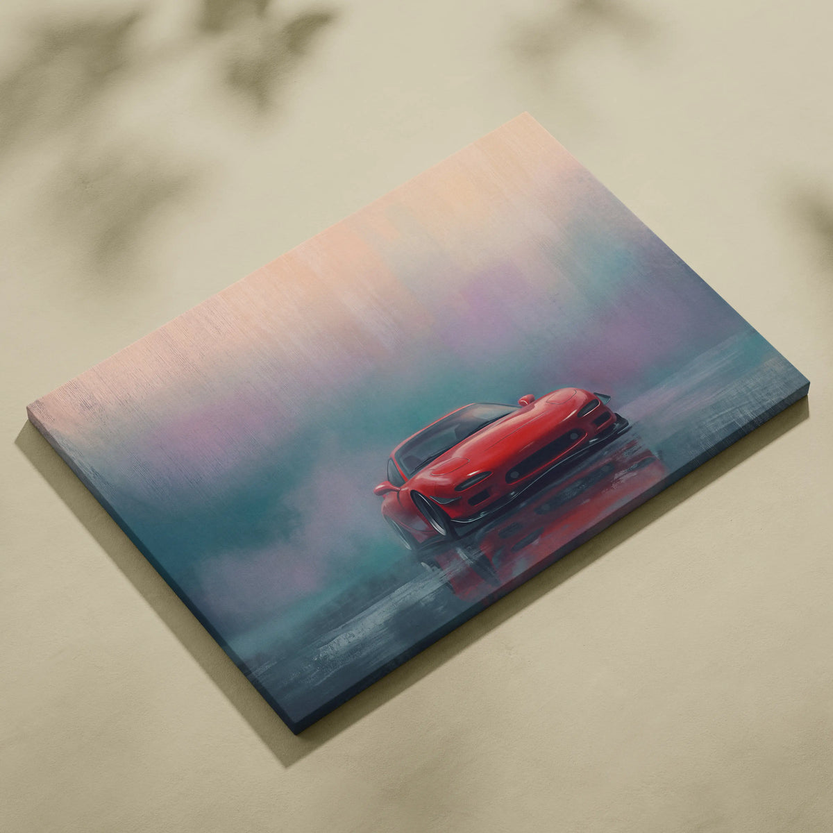 Mazda FD RX-7 Inspired Canvas Wall Art, Japanese Sports Car Painting for Bedroom Decor