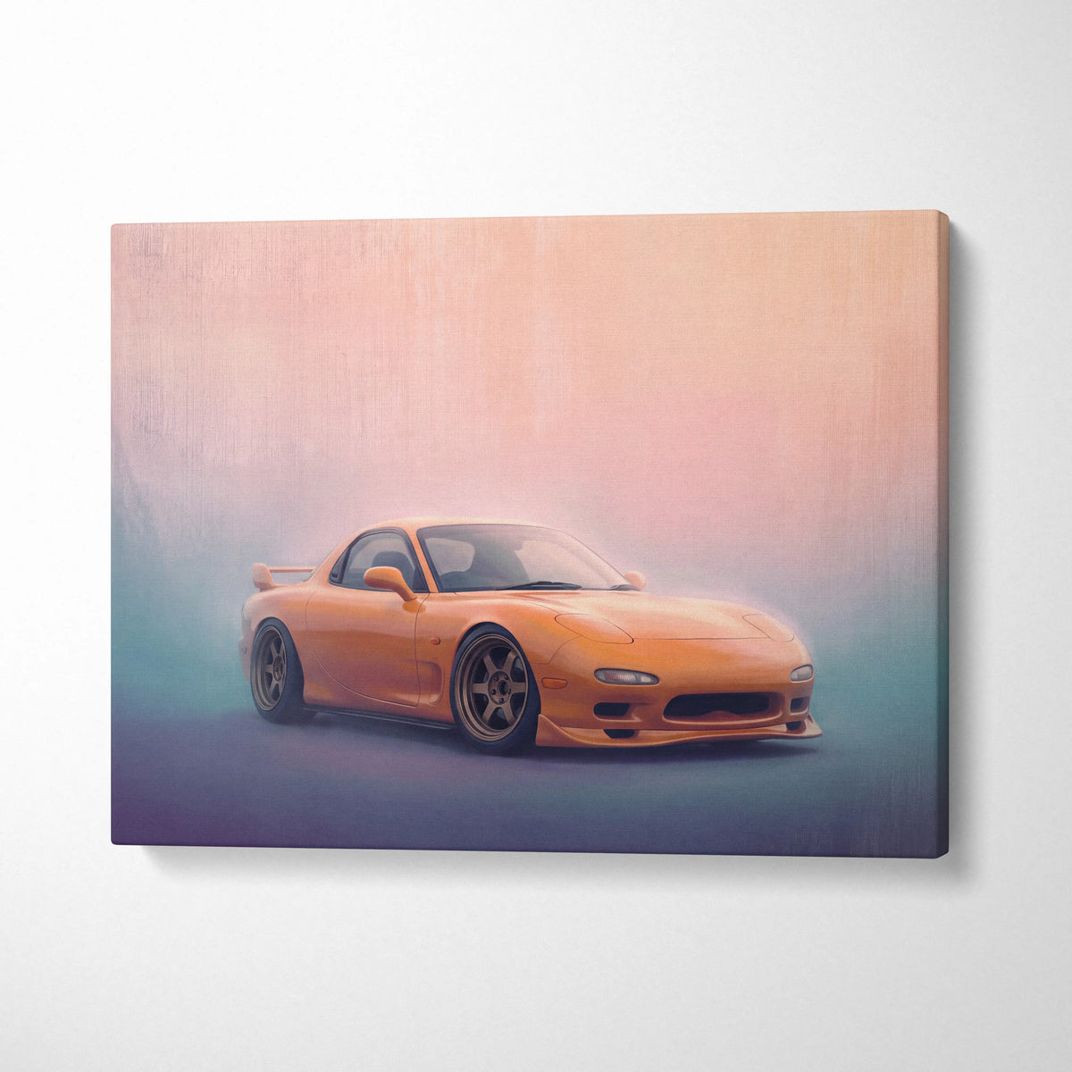 Mazda FD RX-7 Inspired Car Wall Art, Drift Racing Canvas Print for Office Decor