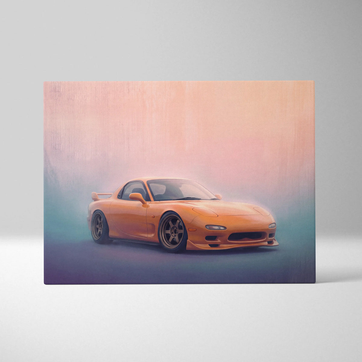 Mazda FD RX-7 Inspired Car Wall Art, Drift Racing Canvas Print for Office Decor