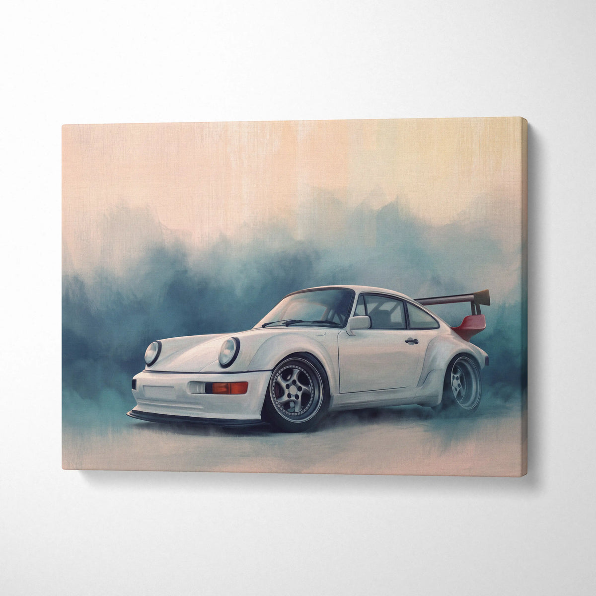 Porsche 911 Inspired Automotive Wall Art, Classic German Sports Car Canvas Art Print