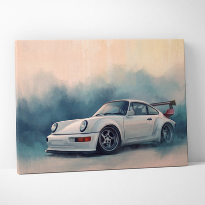 Porsche 911 Inspired Automotive Wall Art, Classic German Sports Car Canvas Art Print
