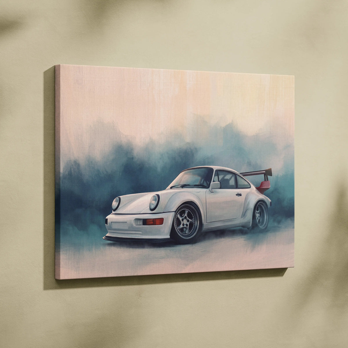 Porsche 911 Inspired Automotive Wall Art, Classic German Sports Car Canvas Art Print