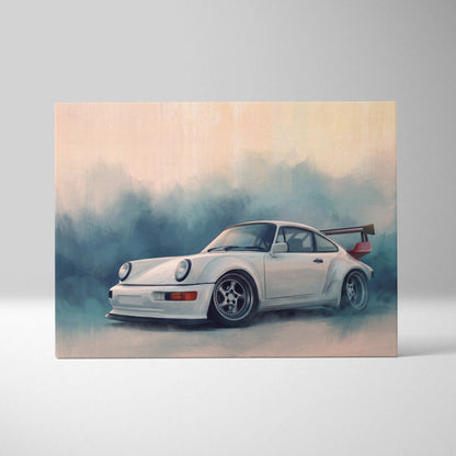 Porsche 911 Inspired Automotive Wall Art, Classic German Sports Car Canvas Art Print