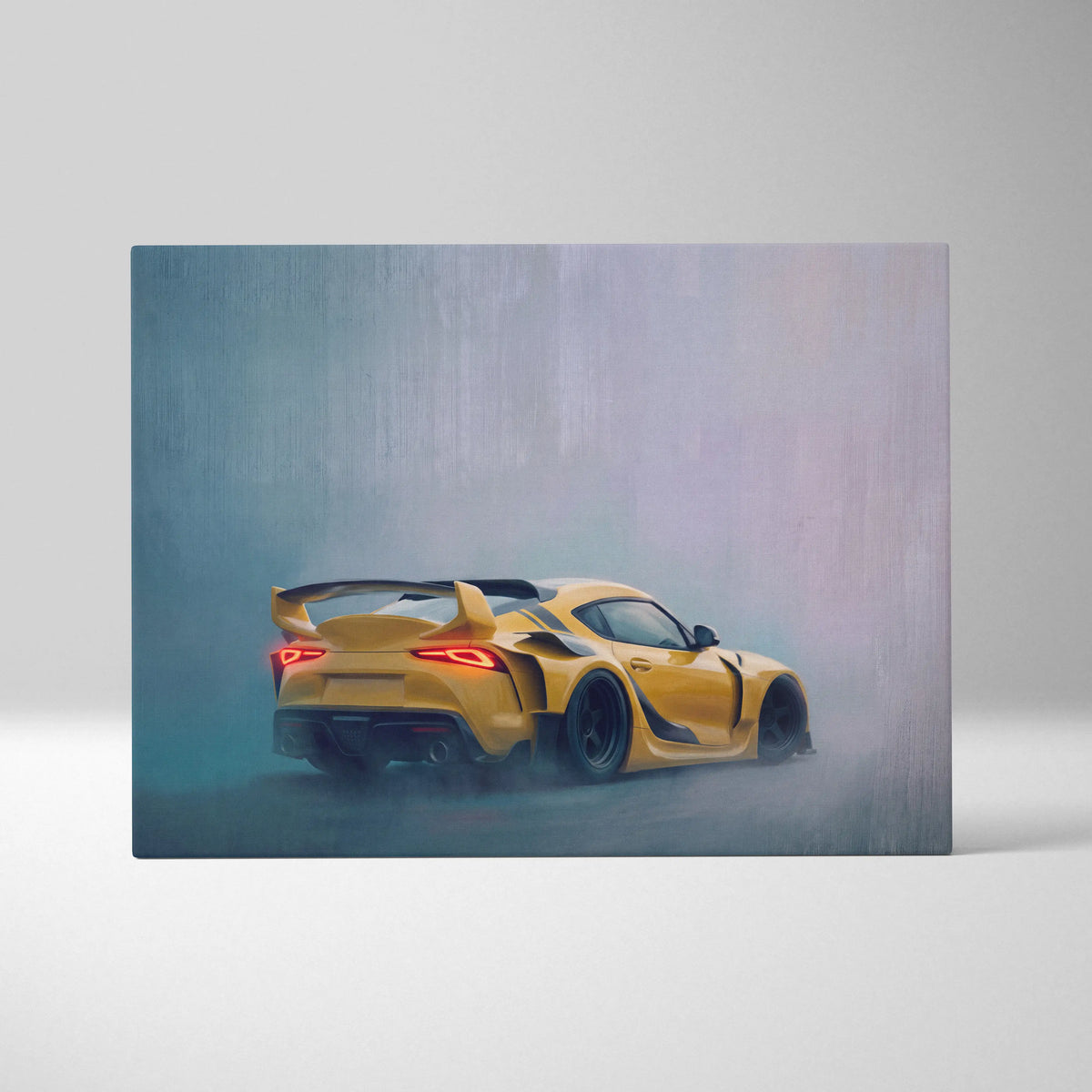 Toyota GR Supra Inspired Automotive Wall Art, Widebody Sports Car Canvas Print for Living Room