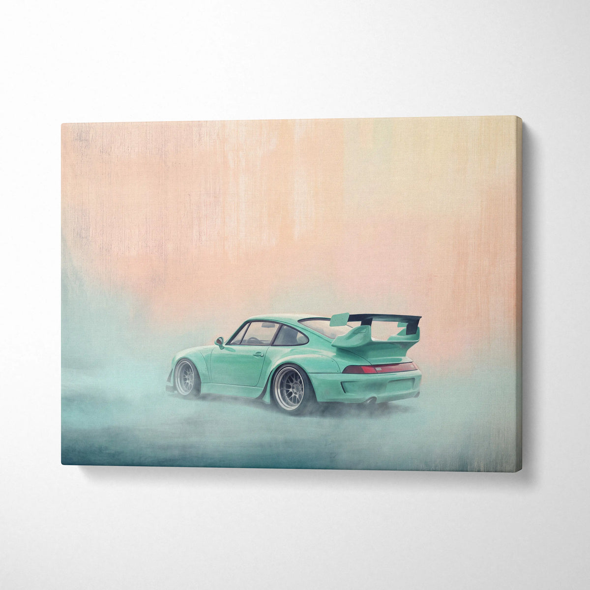 Porsche 911 Inspired Art Canvas, Retro Sports Car Wall Decor Poster