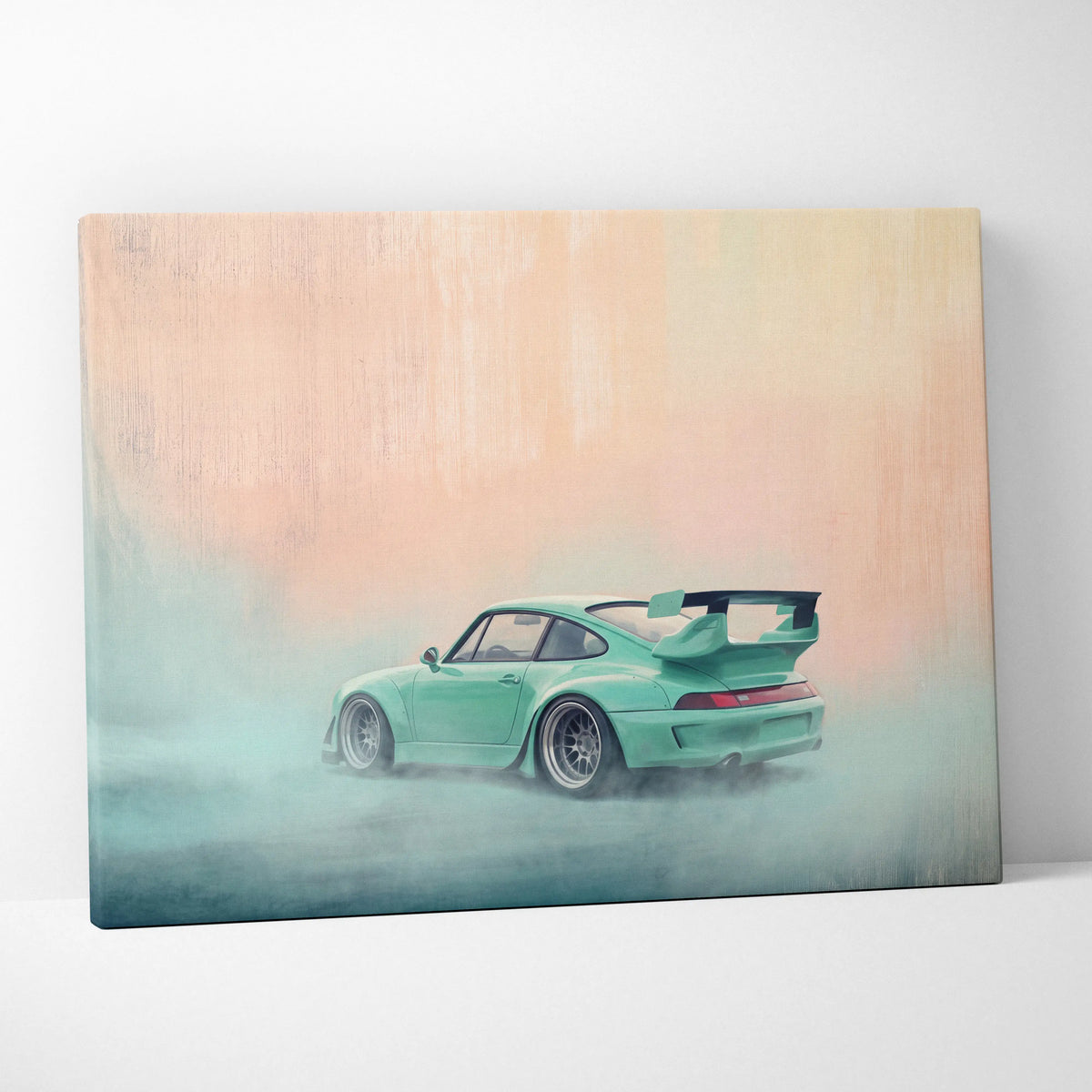 Porsche 911 Inspired Art Canvas, Retro Sports Car Wall Decor Poster