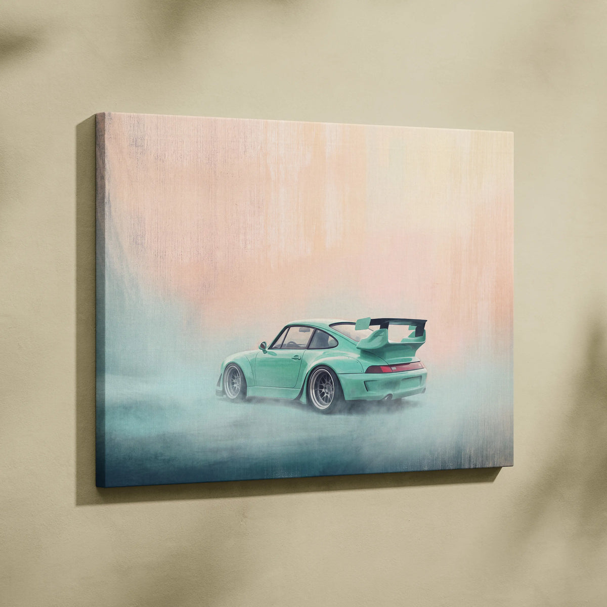 Porsche 911 Inspired Art Canvas, Retro Sports Car Wall Decor Poster