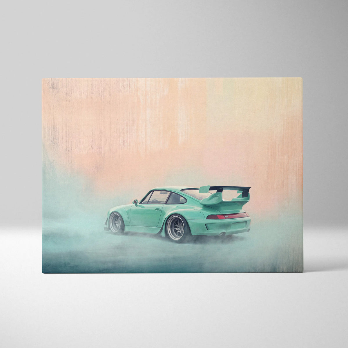 Porsche 911 Inspired Art Canvas, Retro Sports Car Wall Decor Poster