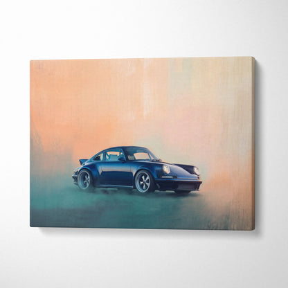 Porsche 911 Inspired Car Wall Art, Modern Automotive Poster Canvas Painting
