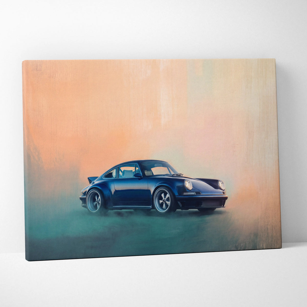 Porsche 911 Inspired Car Wall Art, Modern Automotive Poster Canvas Painting