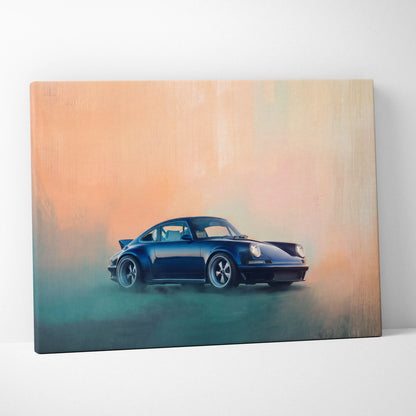 Porsche 911 Inspired Car Wall Art, Modern Automotive Poster Canvas Painting