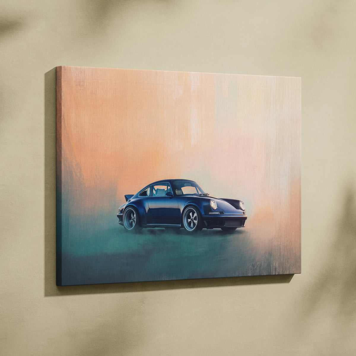 Porsche 911 Inspired Car Wall Art, Modern Automotive Poster Canvas Painting