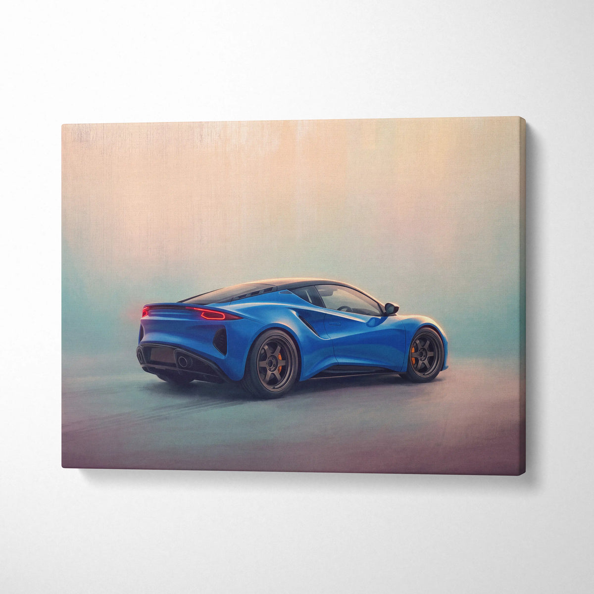 Lotus Emira Inspired Canvas Art, Modern British Sports Car Wall Decor Print