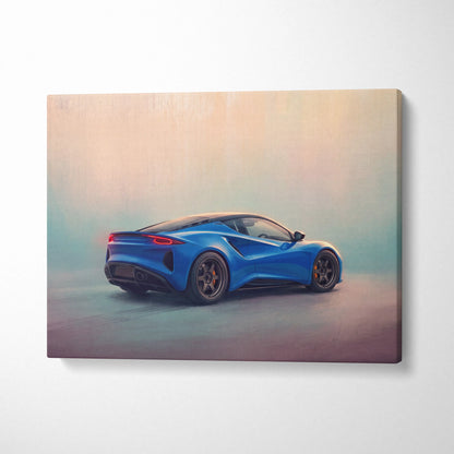 Lotus Emira Inspired Canvas Art, Modern British Sports Car Wall Decor Print