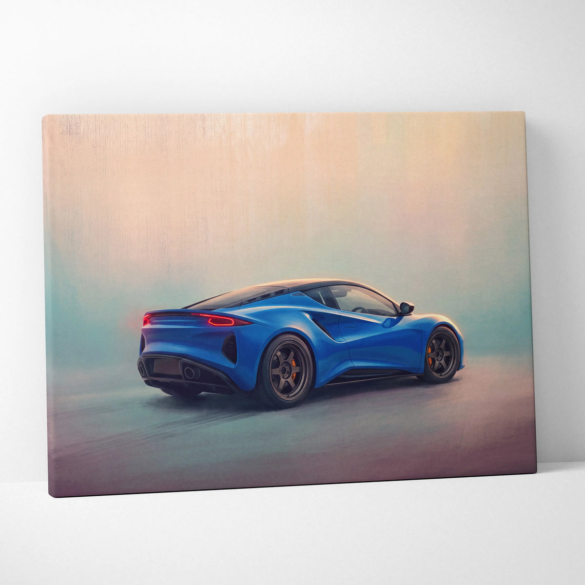 Lotus Emira Inspired Canvas Art, Modern British Sports Car Wall Decor Print