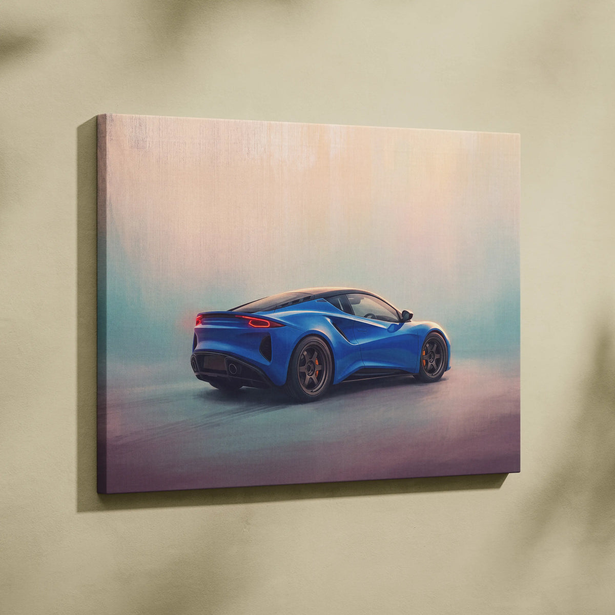 Lotus Emira Inspired Canvas Art, Modern British Sports Car Wall Decor Print