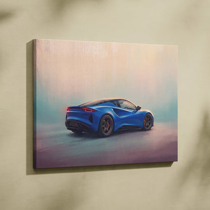 Lotus Emira Inspired Canvas Art, Modern British Sports Car Wall Decor Print
