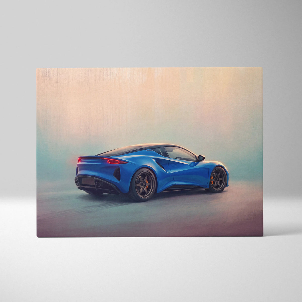 Lotus Emira Inspired Canvas Art, Modern British Sports Car Wall Decor Print