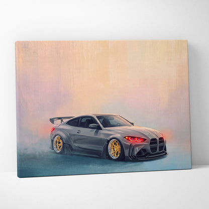 BMW M4 Inspired Automotive Wall Art, High Performance German Coupe Canvas Print