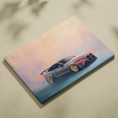 BMW M4 Inspired Automotive Wall Art, High Performance German Coupe Canvas Print