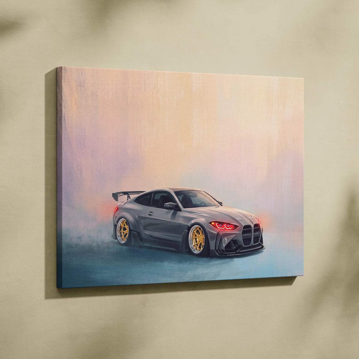 BMW M4 Inspired Automotive Wall Art, High Performance German Coupe Canvas Print