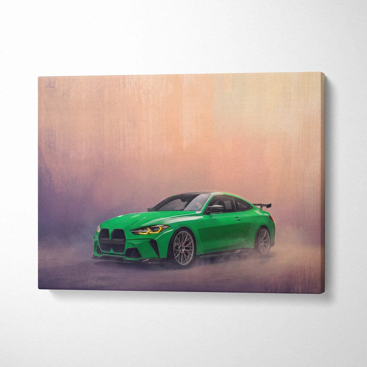 BMW M4 Inspired Canvas Art, Luxury Sports Car Wall Decor Print