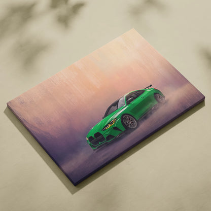 BMW M4 Inspired Canvas Art, Luxury Sports Car Wall Decor Print
