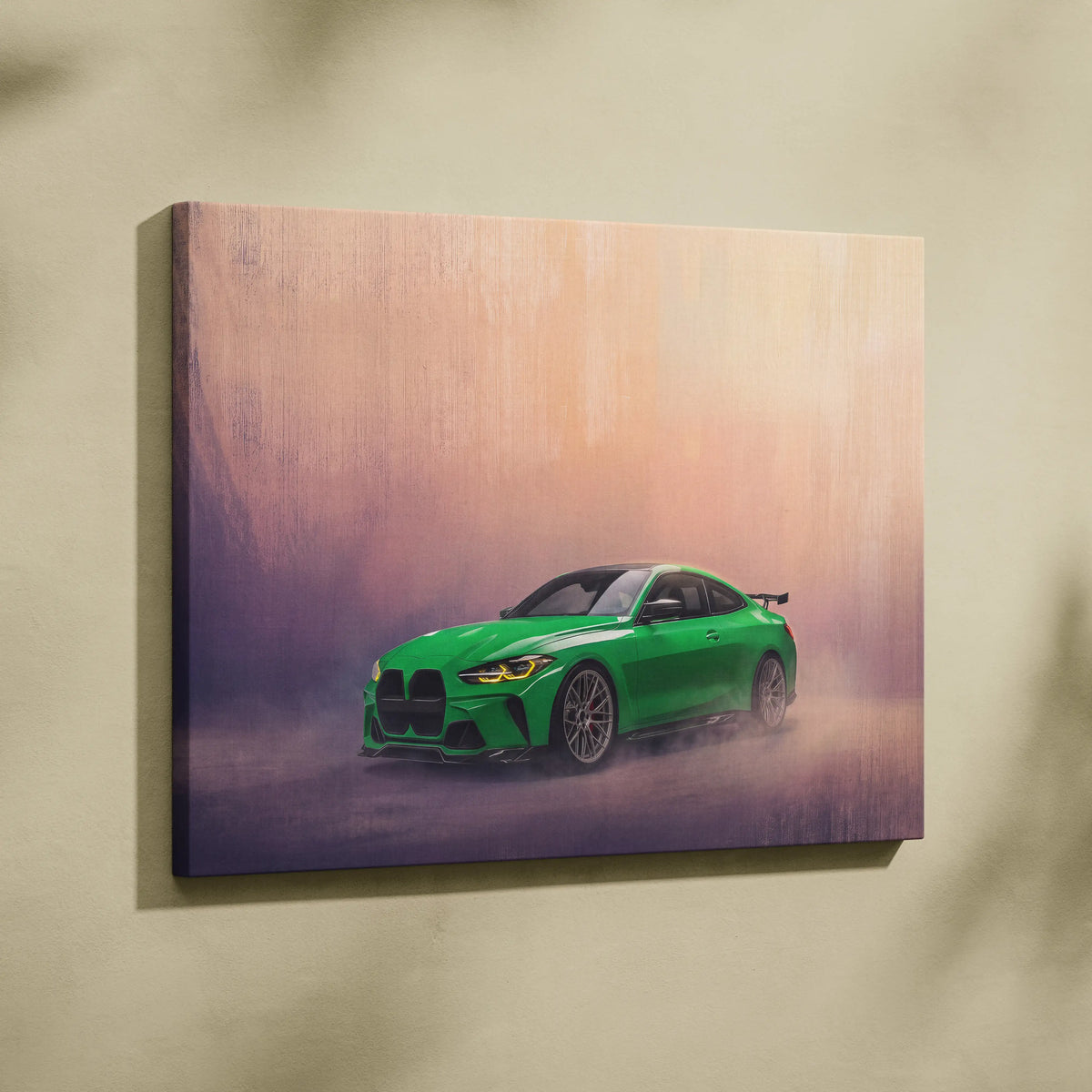BMW M4 Inspired Canvas Art, Luxury Sports Car Wall Decor Print