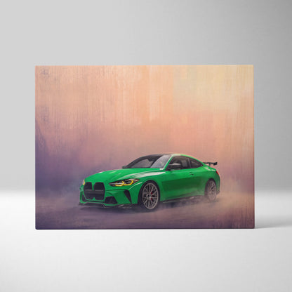 BMW M4 Inspired Canvas Art, Luxury Sports Car Wall Decor Print