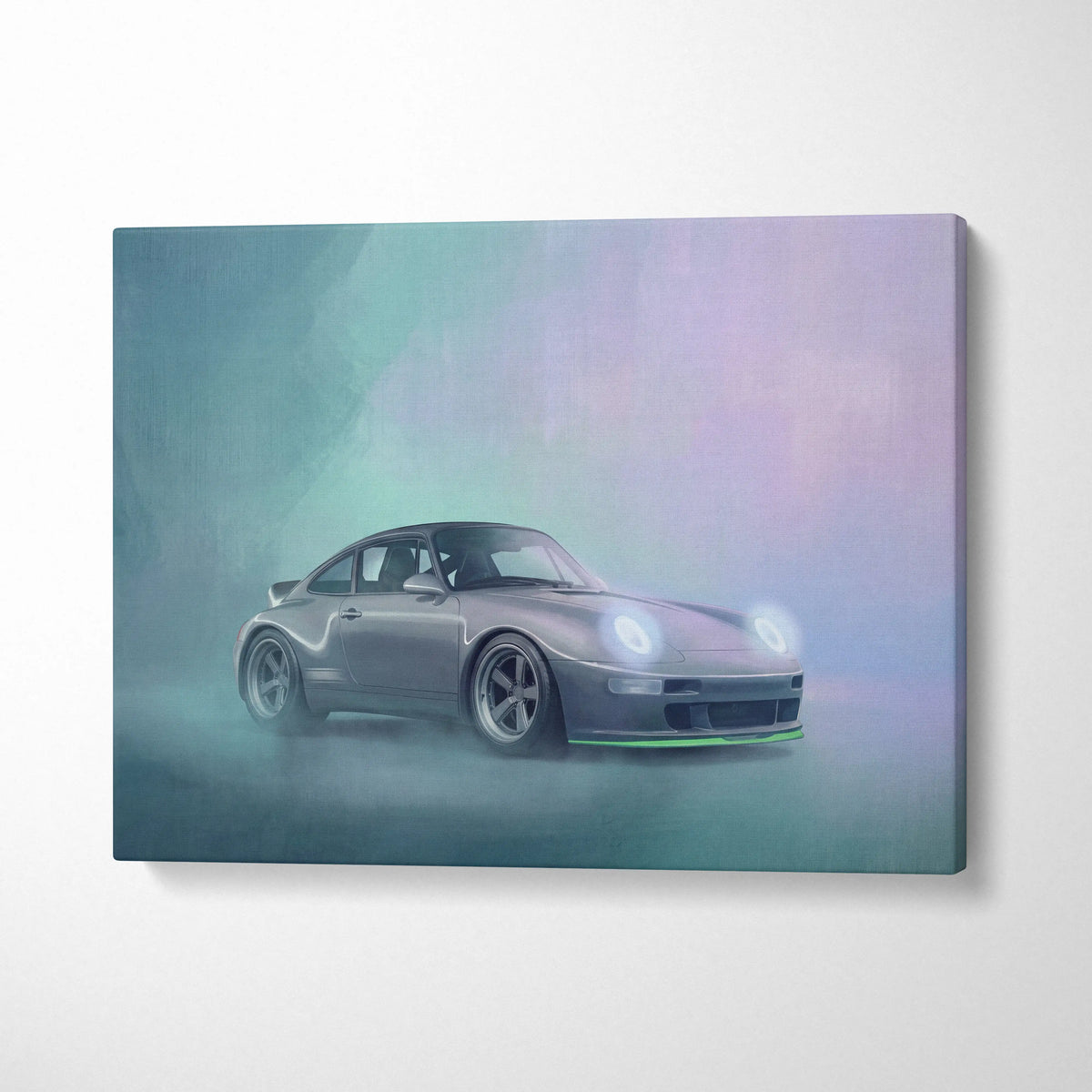 Porsche 911 Inspired Automotive Wall Art, Classic German Sports Car Canvas Art Print