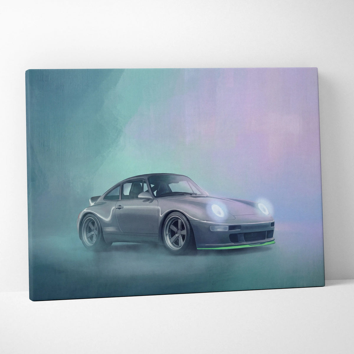 Porsche 911 Inspired Automotive Wall Art, Classic German Sports Car Canvas Art Print