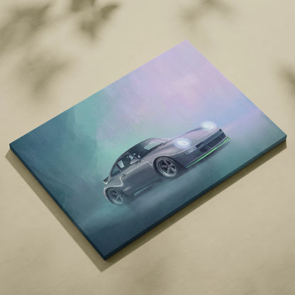 Porsche 911 Inspired Automotive Wall Art, Classic German Sports Car Canvas Art Print
