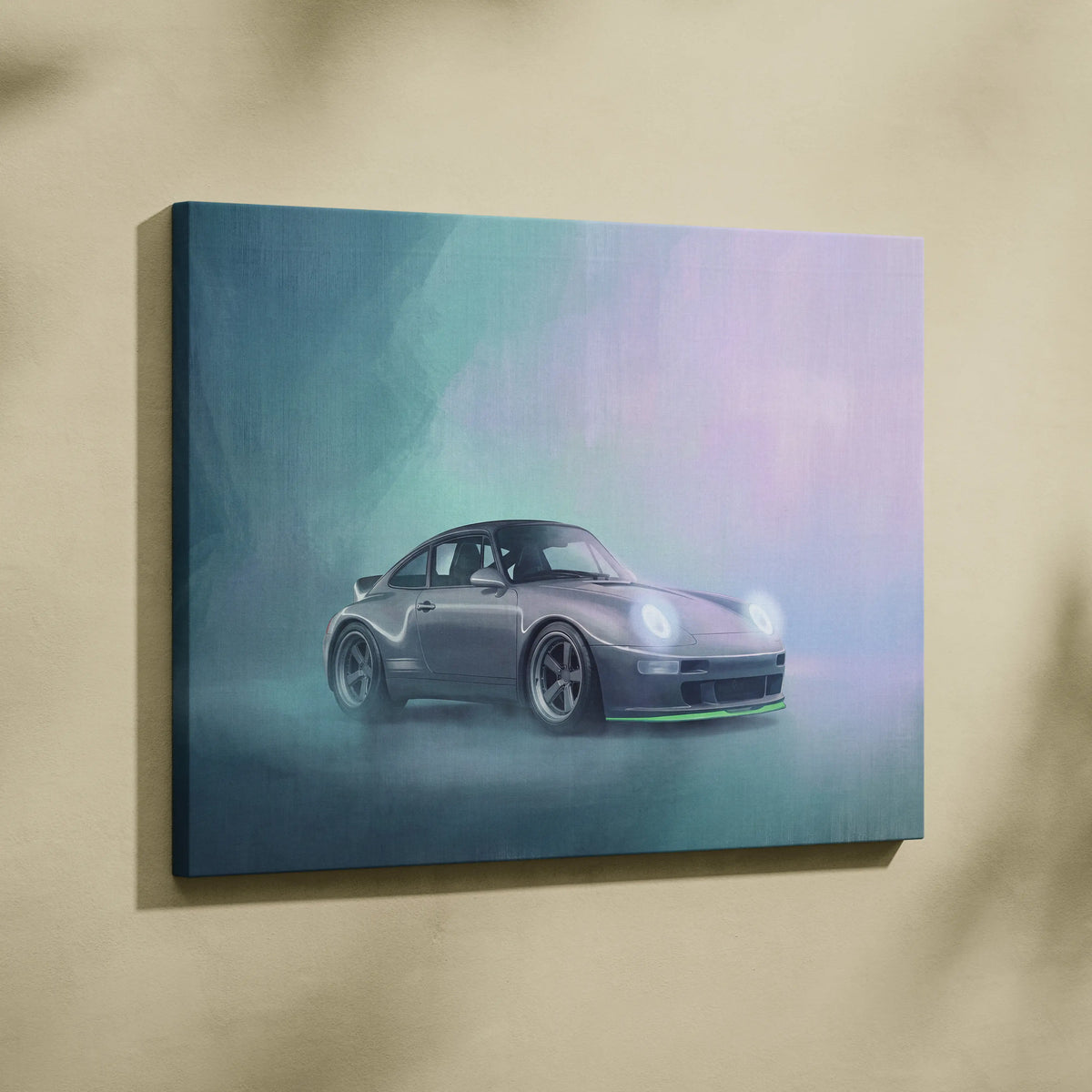 Porsche 911 Inspired Automotive Wall Art, Classic German Sports Car Canvas Art Print