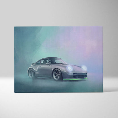 Porsche 911 Inspired Automotive Wall Art, Classic German Sports Car Canvas Art Print