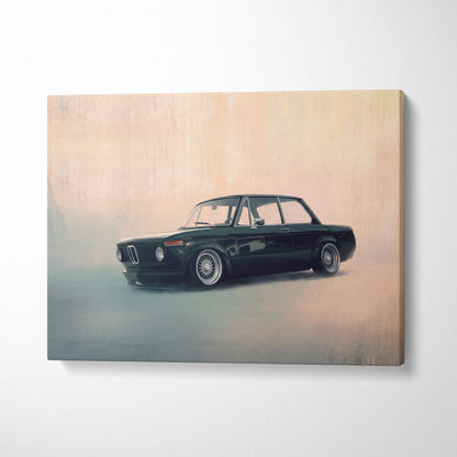 BMW 2002 Inspired Automotive Wall Art, Classic German Touring Car Canvas Art Print