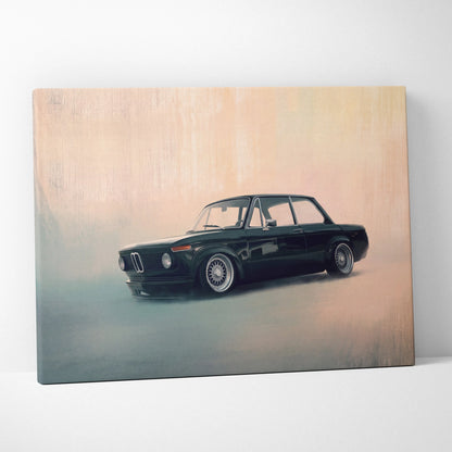 BMW 2002 Inspired Automotive Wall Art, Classic German Touring Car Canvas Art Print