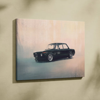 BMW 2002 Inspired Automotive Wall Art, Classic German Touring Car Canvas Art Print