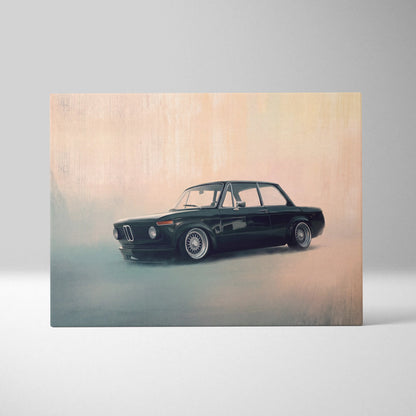BMW 2002 Inspired Automotive Wall Art, Classic German Touring Car Canvas Art Print