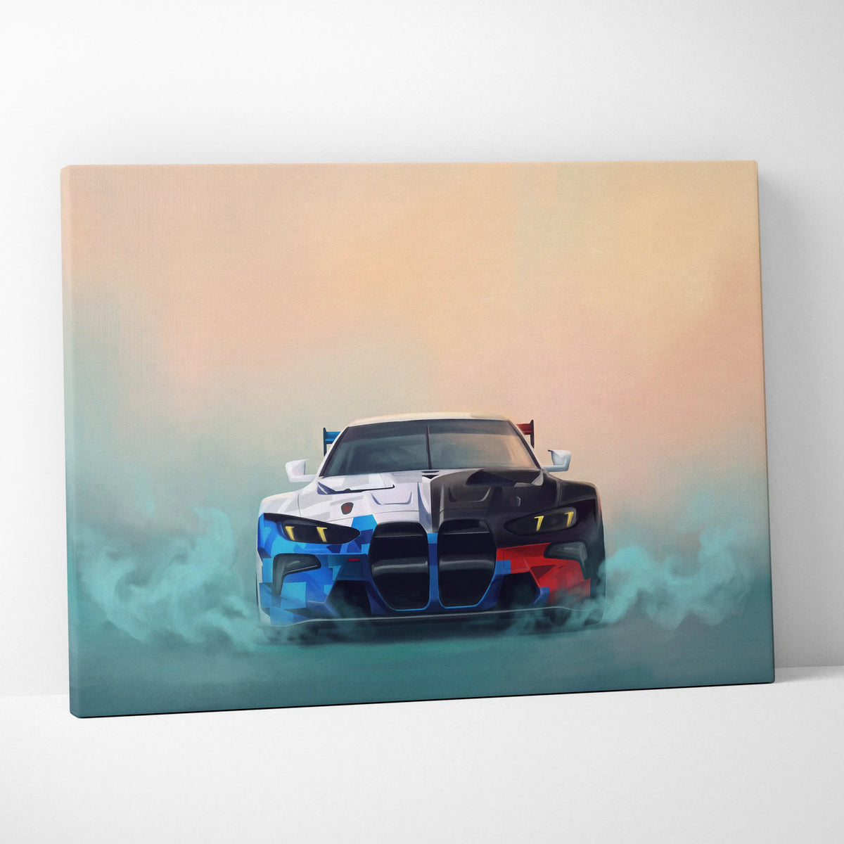 BMW M4 GT3 Inspired Automotive Wall Art, High Performance German Coupe Canvas Print