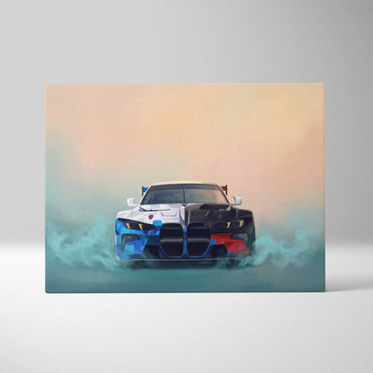 BMW M4 GT3 Inspired Automotive Wall Art, High Performance German Coupe Canvas Print
