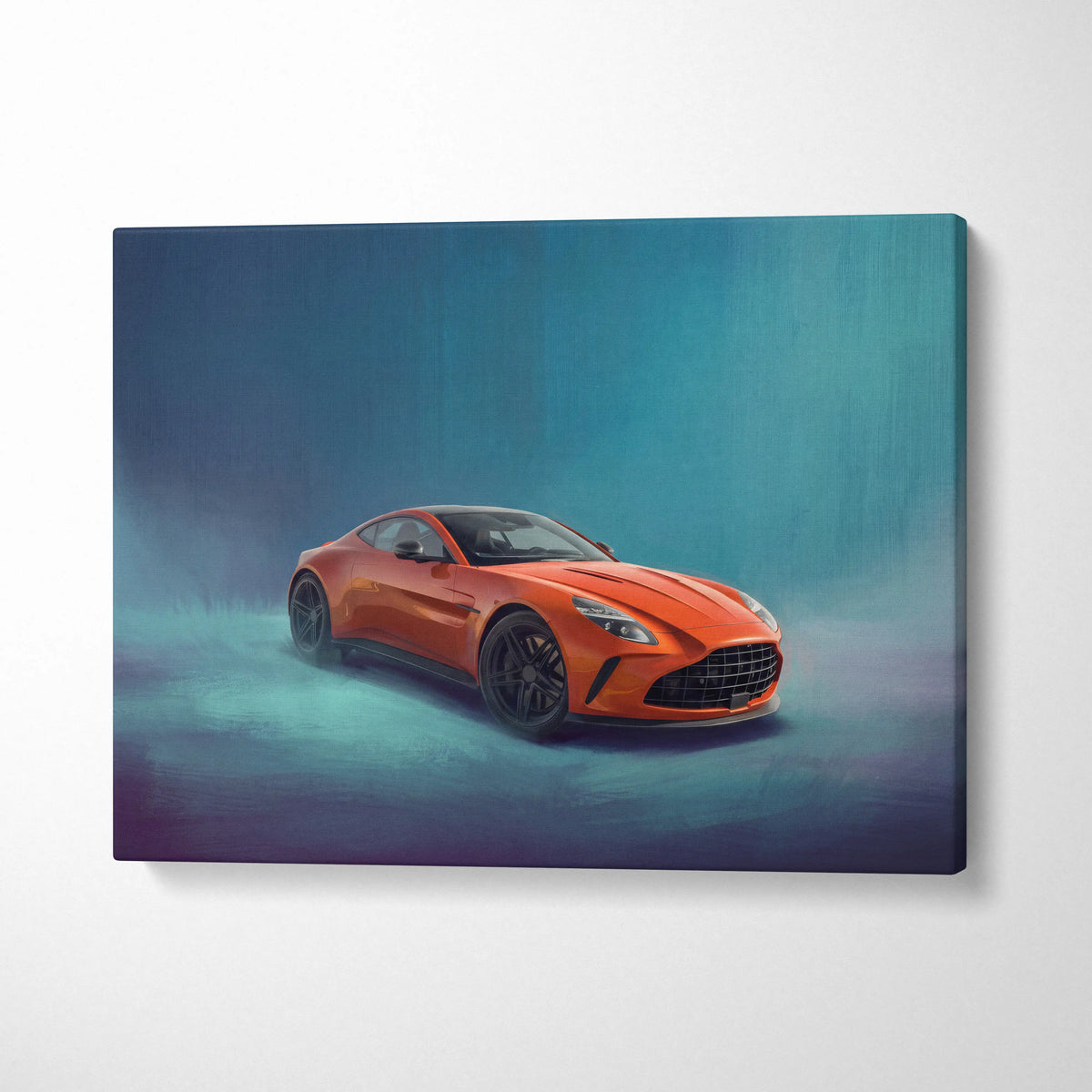 Aston Martin Vantage Inspired Car Wall Art, Modern British Sports Car Canvas Painting